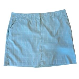 Izod Golf Light Blue Windowpane Skirt Shorts 16